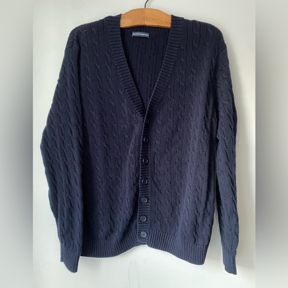 Brandy Melville Sweater Women’s XS Amber Sweater Navy Blue Cable Knit Cardigan - Picture 4 of 12